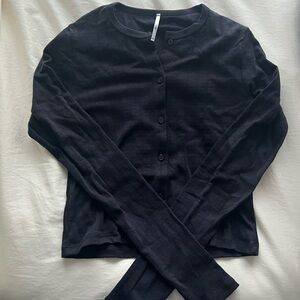 SET Active Pointelle Navy Cardigan